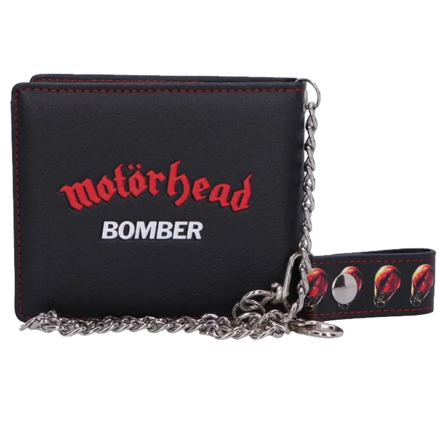 Portefeuille Motörhead noir avec artwork Bomber et couture rouge
