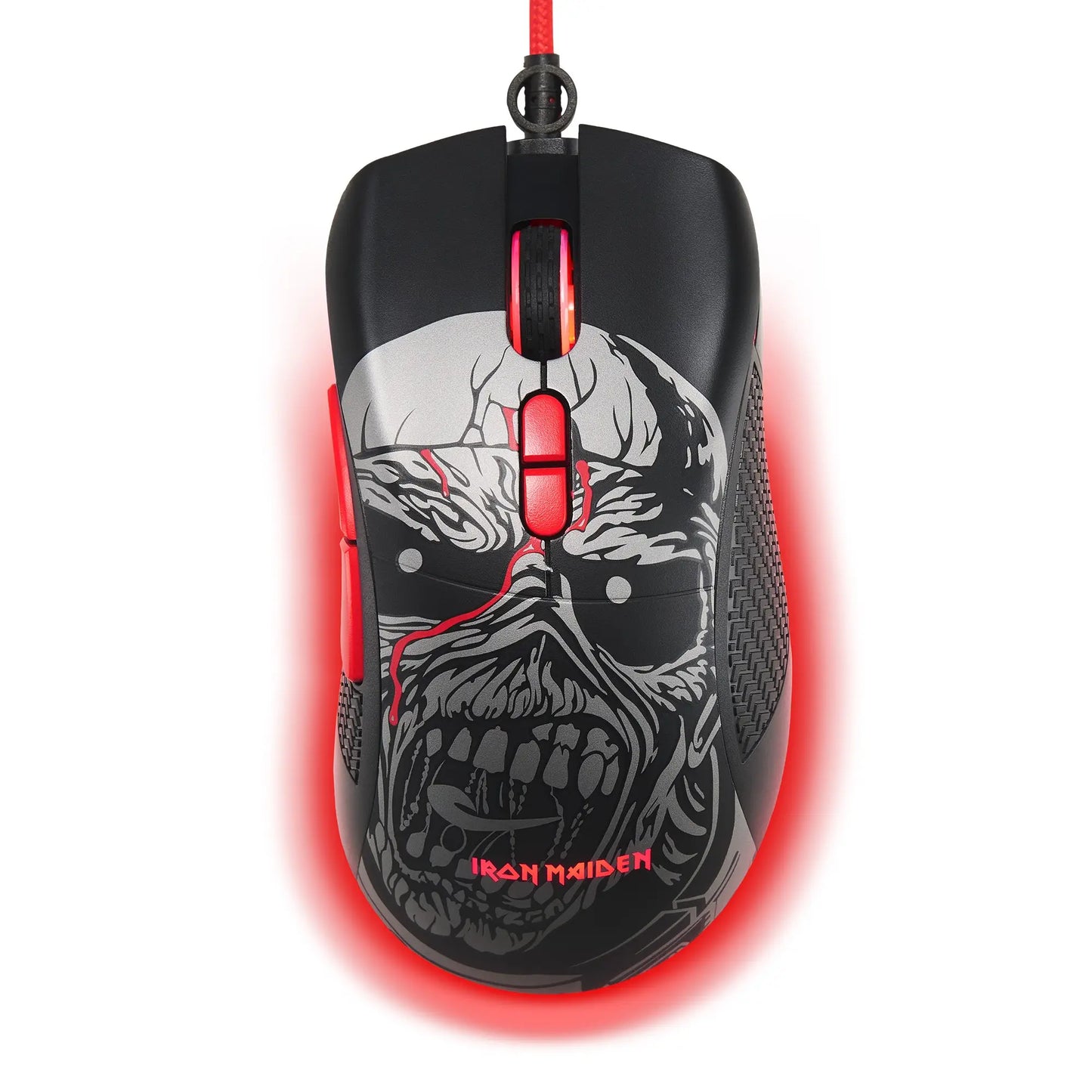 Souris Iron Maiden rétroéclairée LED rouge