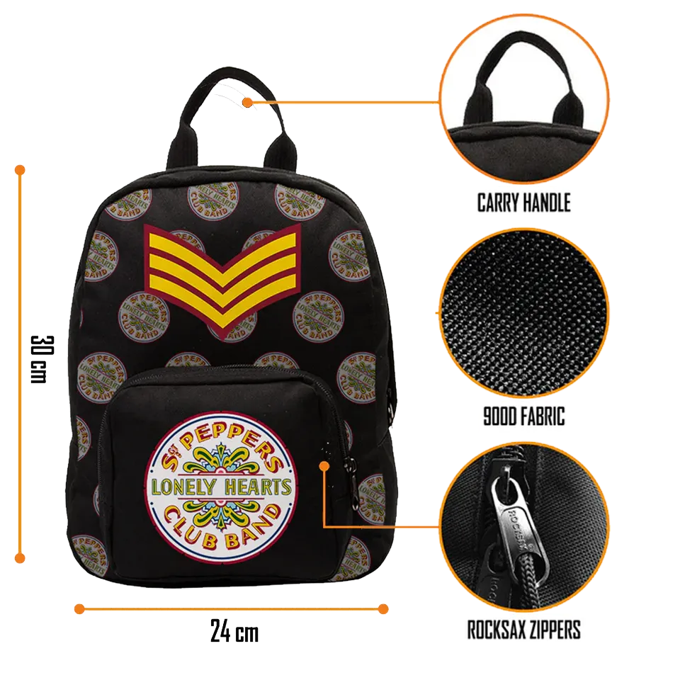 Sac Beatles Sgt. Pepper’s RockSax noir, compact et résistant 30 × 24 × 9,5 cm