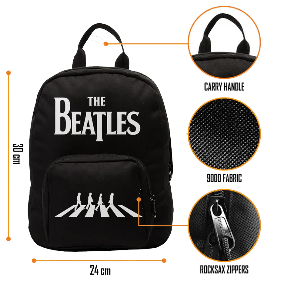 Mini Sac Beatles Abbey Road RockSax noir, compact et résistant 30 × 24 × 9,5 cm