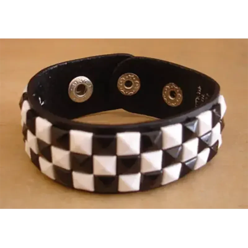 Bracelet PCV 3 rows - blanc/noir