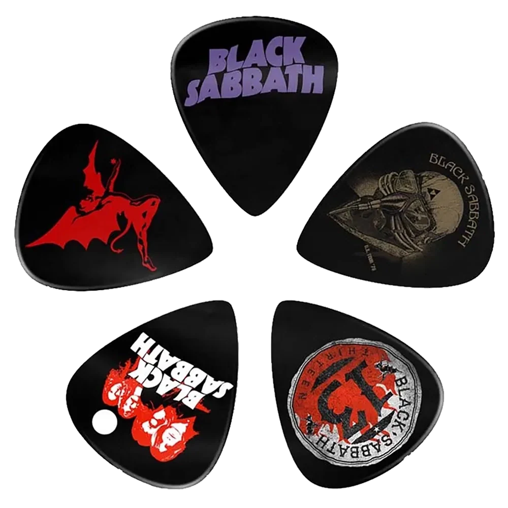 Ensemble de médiators Black Sabbath assortis, décorés de visuels divers