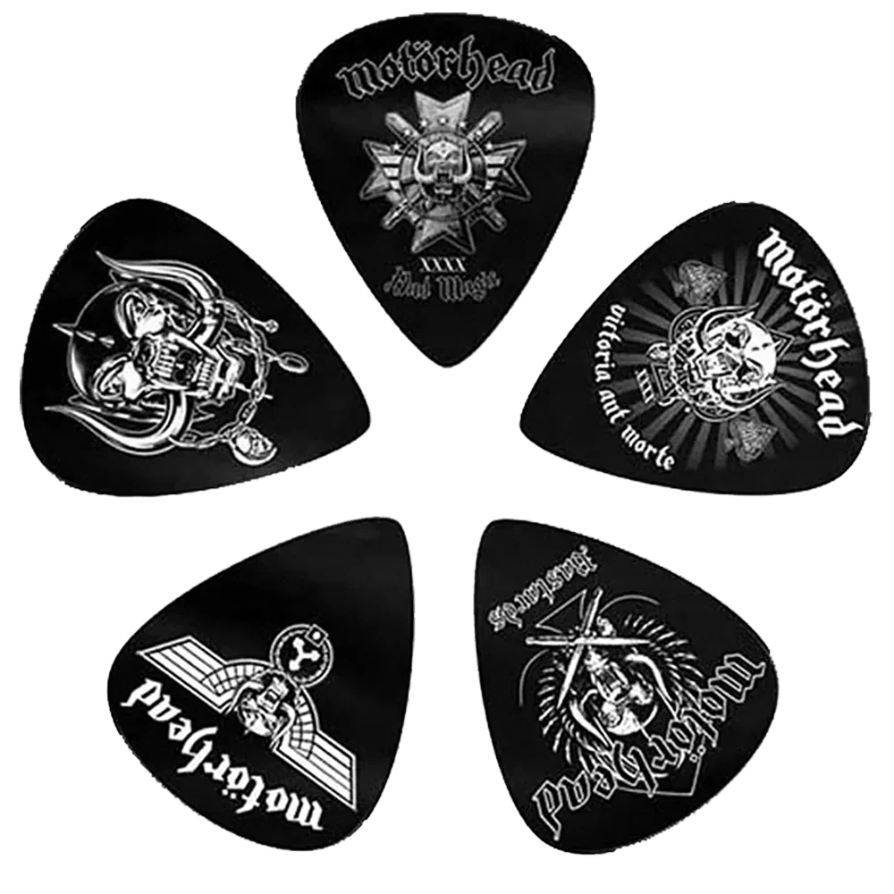 Ensemble de médiators Motorhead assortis, décorés de visuels divers Bastards
