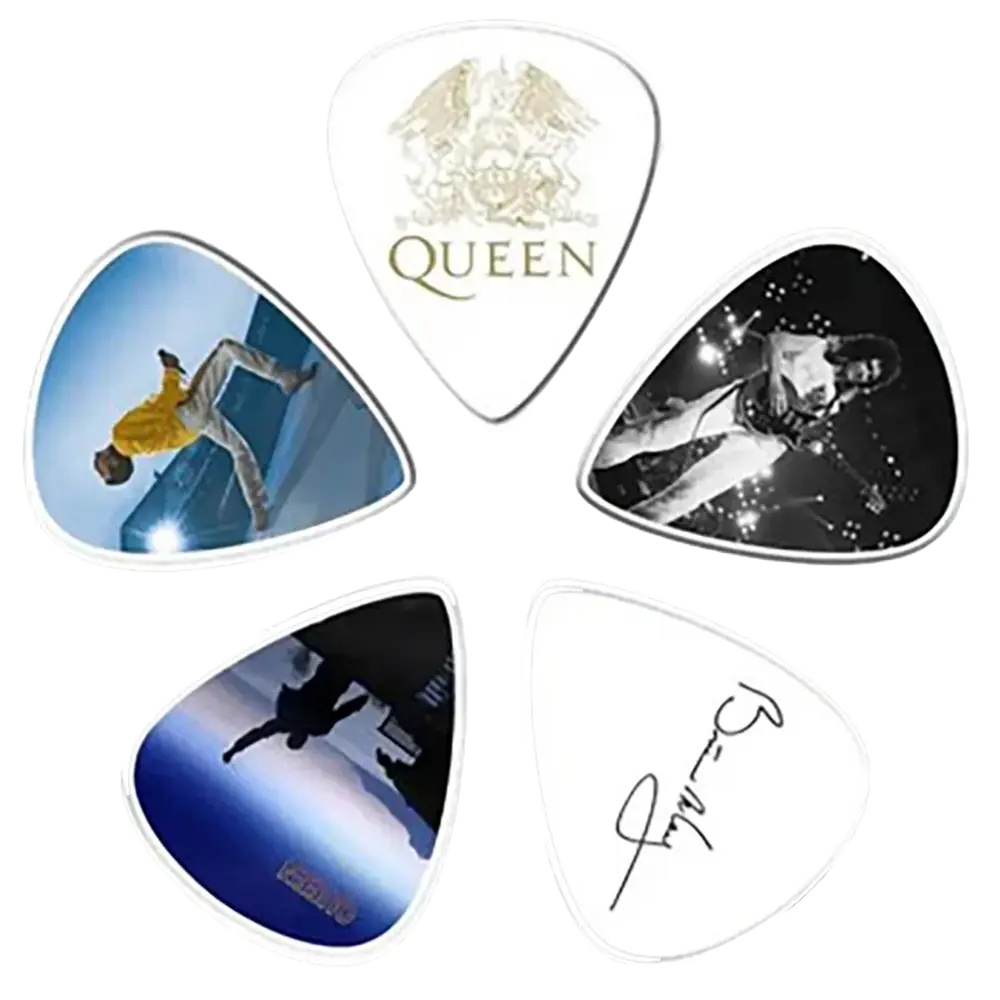 Assorted Queen guitar pick set, decorated with various graphics