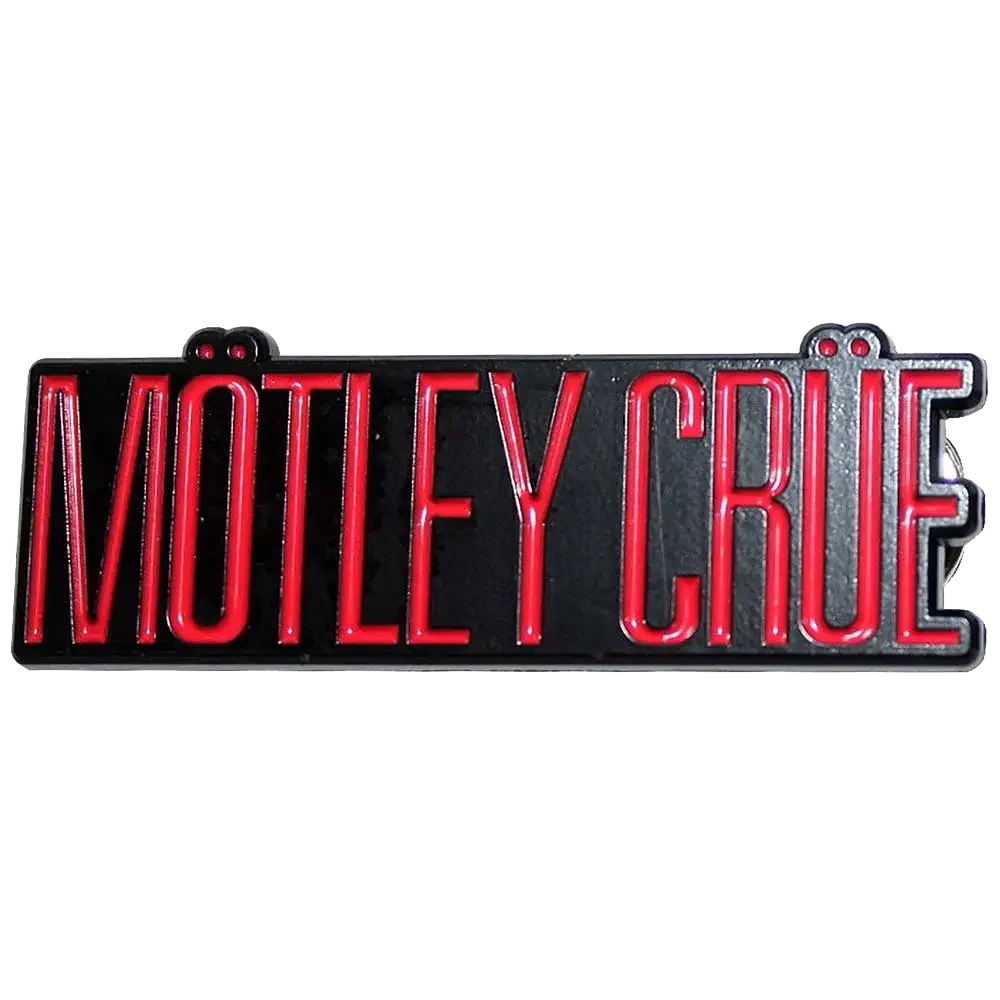 Pin's Mötley Crüe rouge et noir - badge métallique officiel Rock Off
