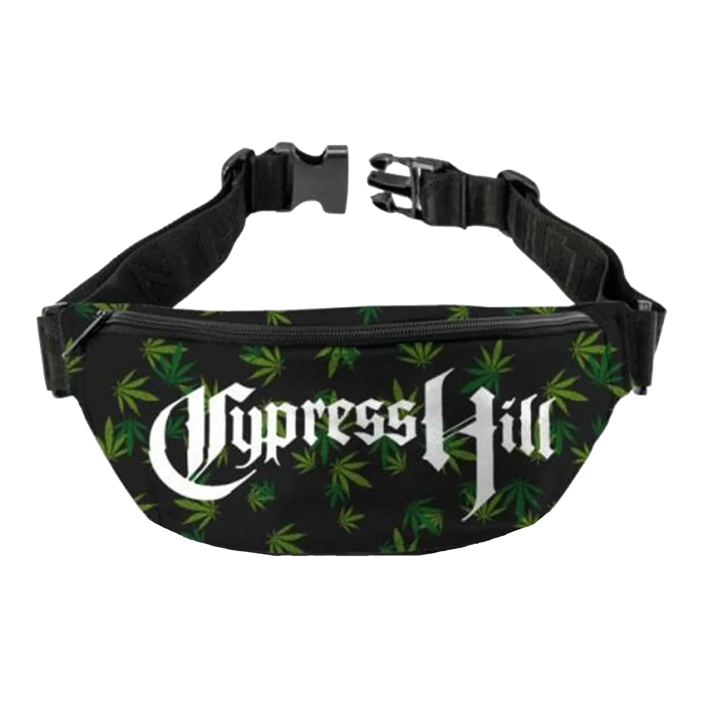Banane Cypress Hill noire avec logo et feuilles vertes