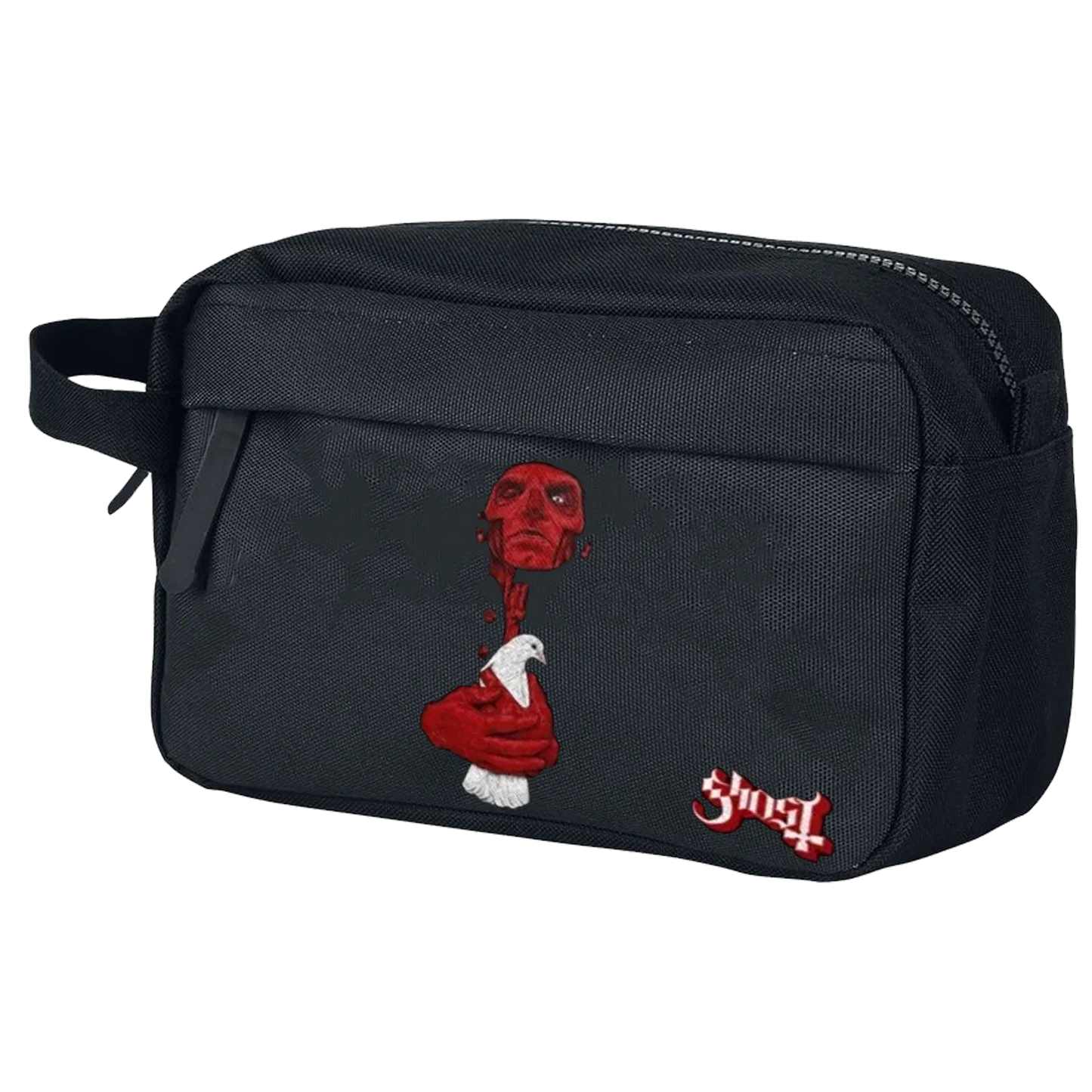 Trousse Ghost Dove vue en biais avec impression détaillée