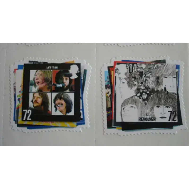 Sheet of 30 Beatles stamps - Let it be/Revolver