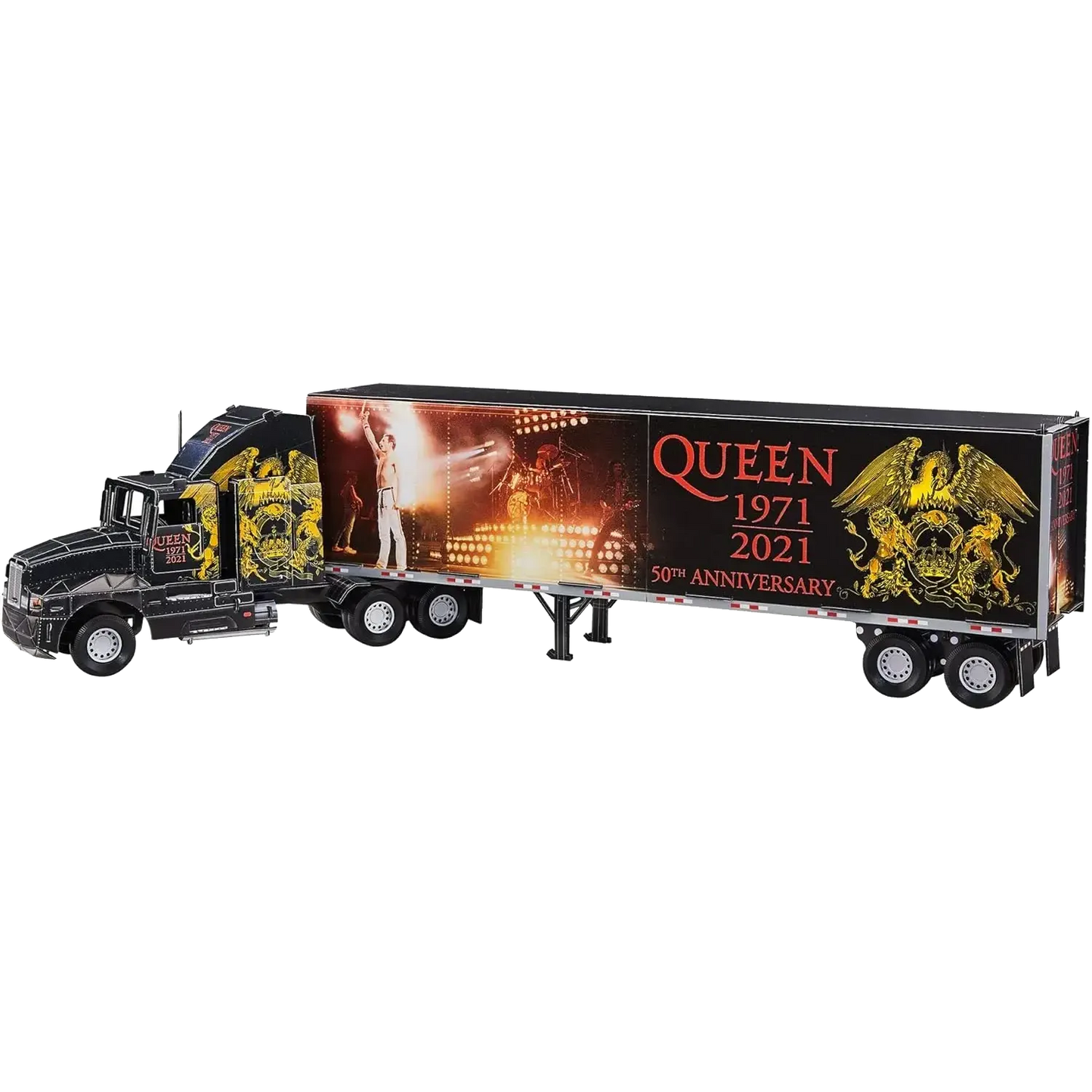 Assembled model of the Queen Tour Truck 3D puzzle – tour truck decorated for the band's 50th anniversary