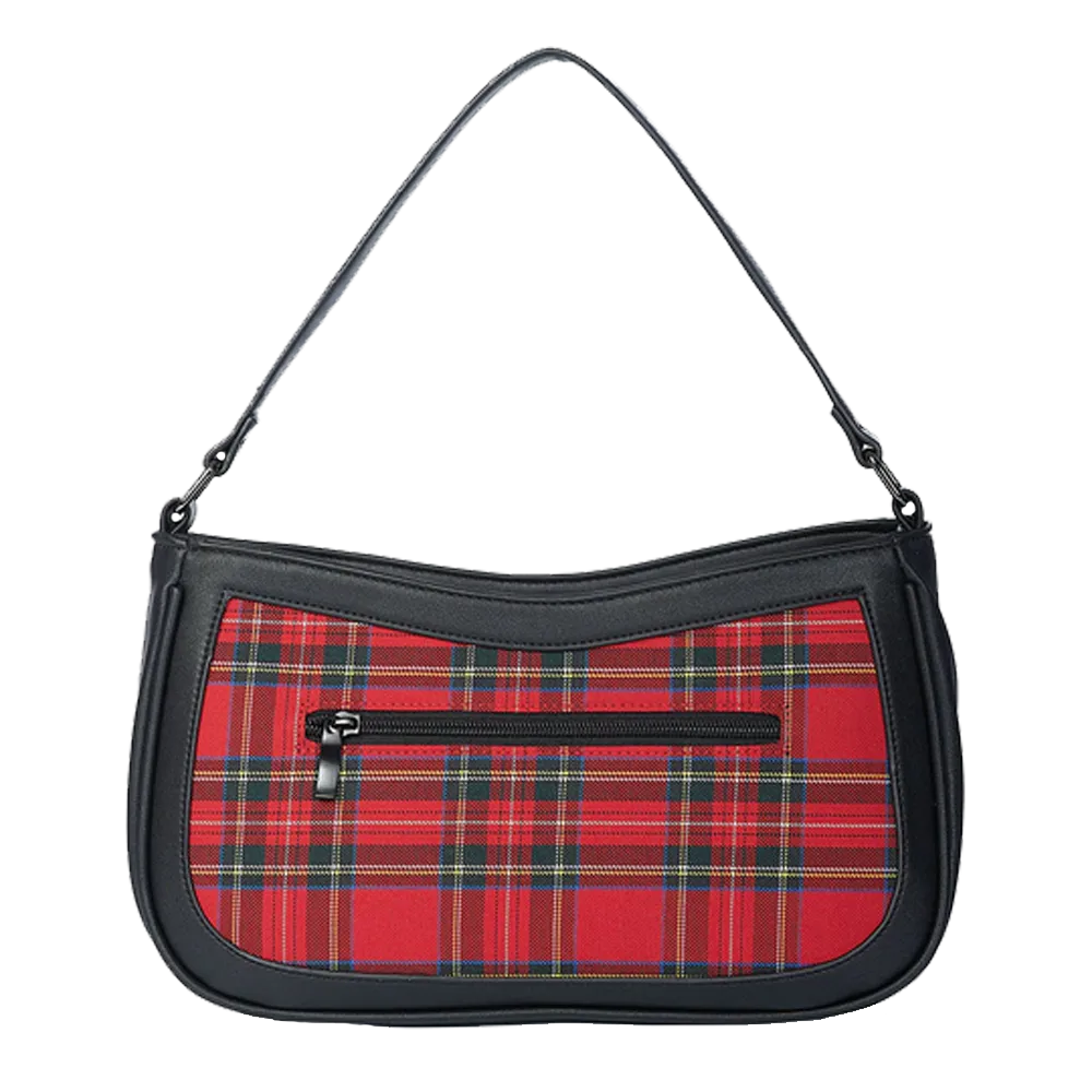 Sac Entangled Banned Alternative – face arrière tartan rouge avec poche zippée