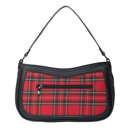 Sac Entangled Banned Alternative – face arrière tartan rouge avec poche zippée