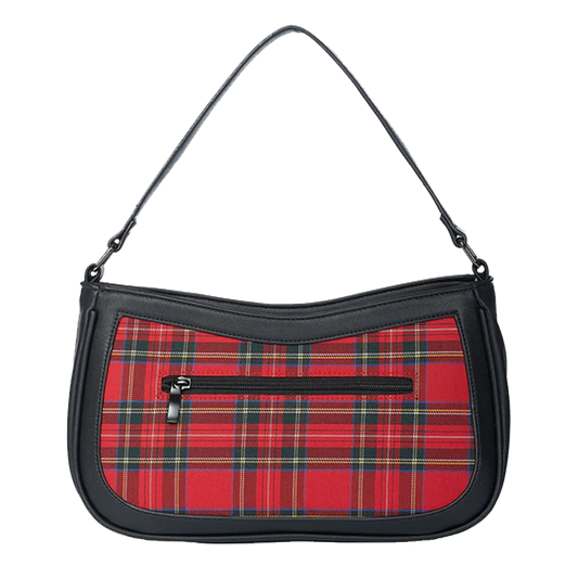 Sac Entangled Banned Alternative – face arrière tartan rouge avec poche zippée