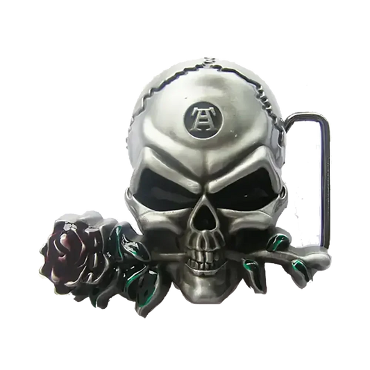 Belt buckle Skull - Rose