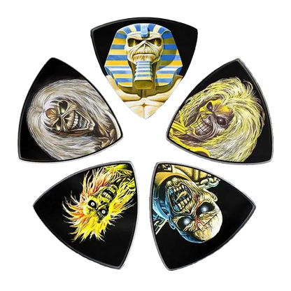 Ensemble de médiators tri-tip Iron Maiden assortis, décorés de visuels divers