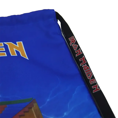 Zoom cordon – Détail du cordon "Iron Maiden" du sac Powerslave