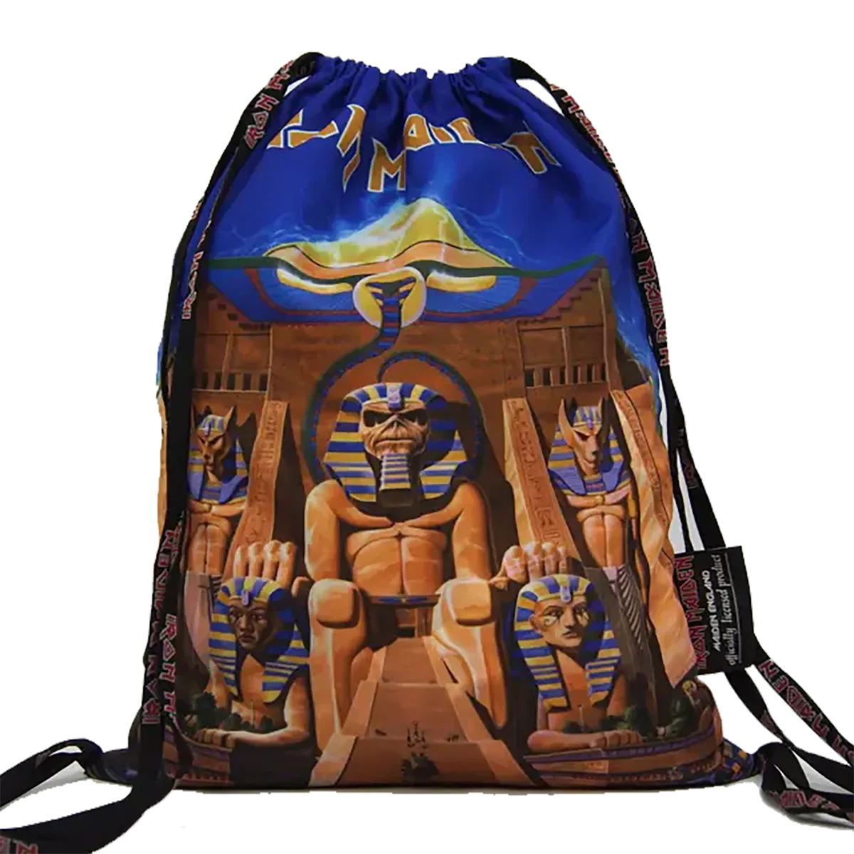 Vue face – Sac de sport Iron Maiden Powerslave (debout)