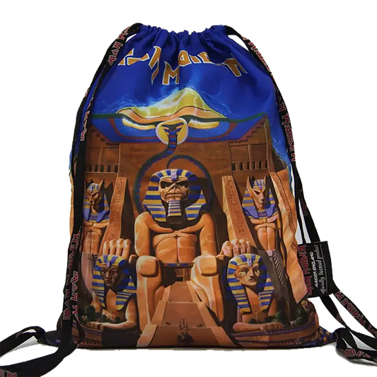 Front view – Iron Maiden Powerslave duffel bag (standing)