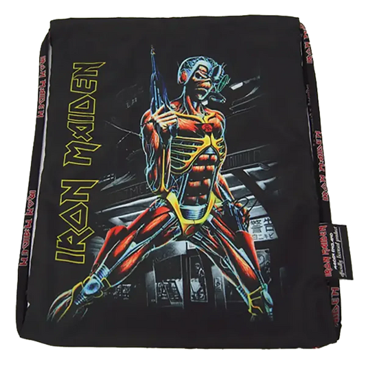 Flat View – Unfolded Front of the Iron Maiden Somewhere in Time Bag