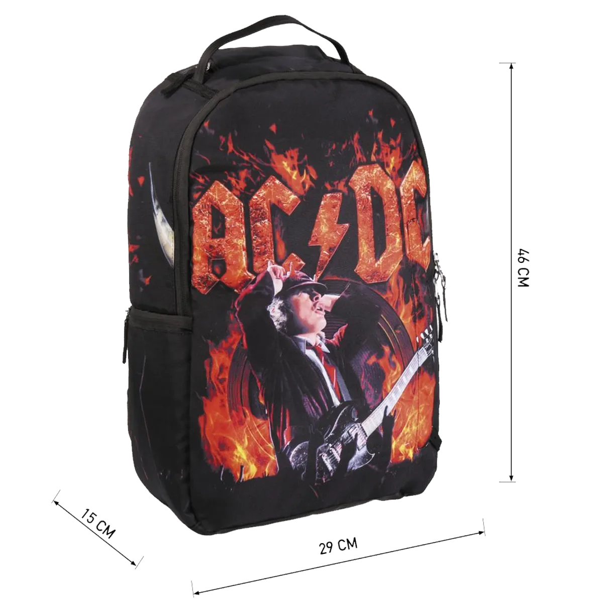 Dimensions du sac à dos AC/DC : 46 x 29 x 15 cm