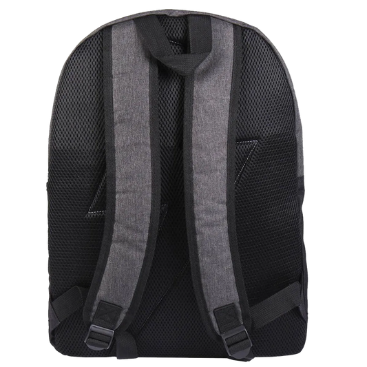 Sac à dos AC/DC High Voltage gris – vue 3/4, logo brodé