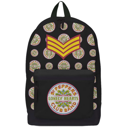 Sac à dos Beatles “Sgt. Pepper” RockSax, vue de face avec logo Lonely Hearts Club Band.