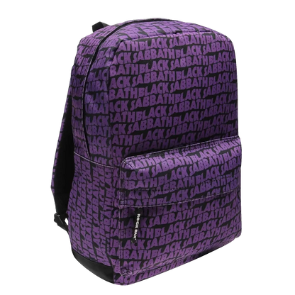 Sac à dos Black Sabbath RockSax violet, vue 3/4 avec poche frontale