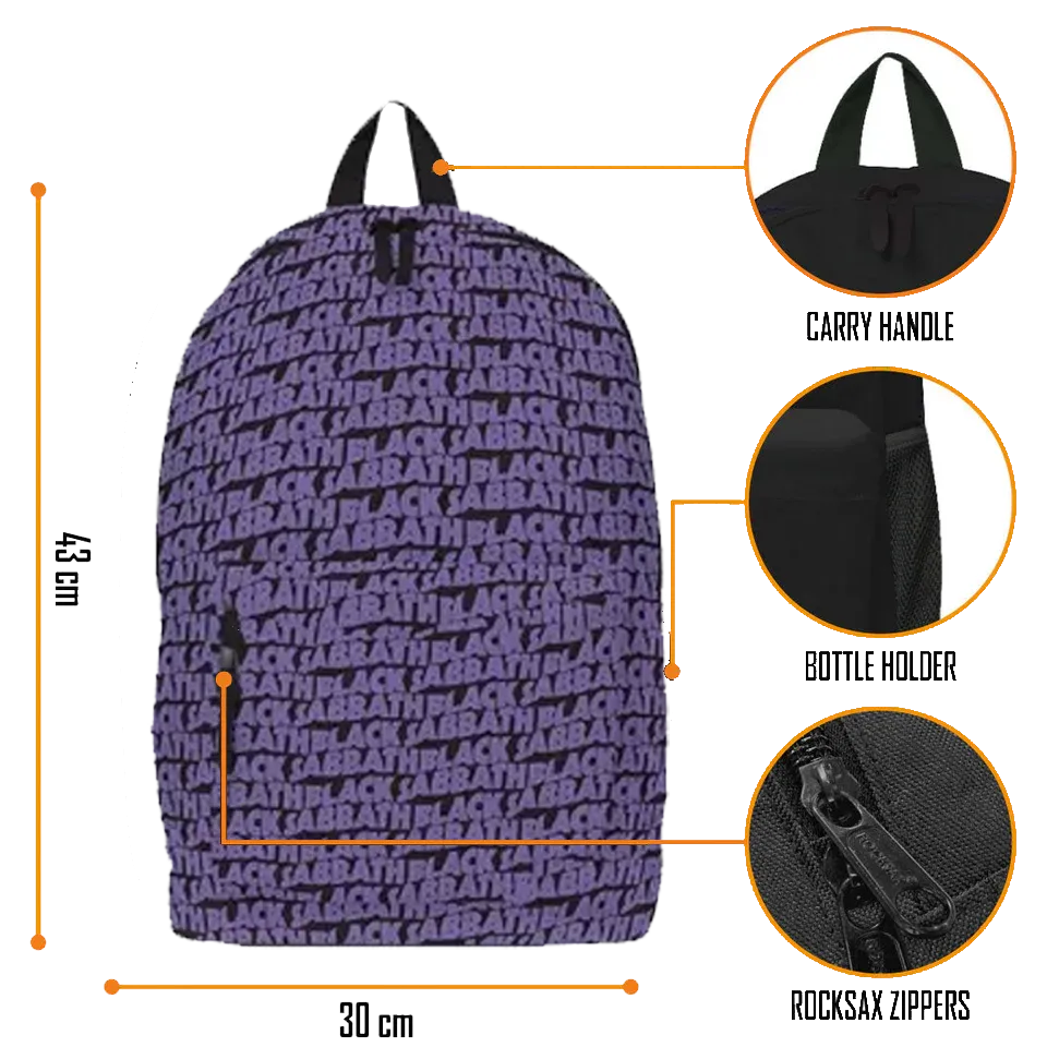 Sac à dos Black Sabbath RockSax violet, fiche technique dimensions et détails
