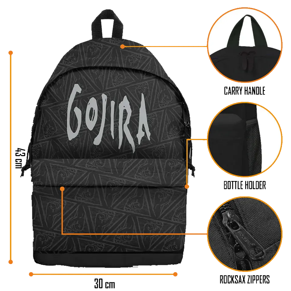 Sac GOJIRA RockSax — fiche dimensions et détails (poignée, poche bouteille, zip)