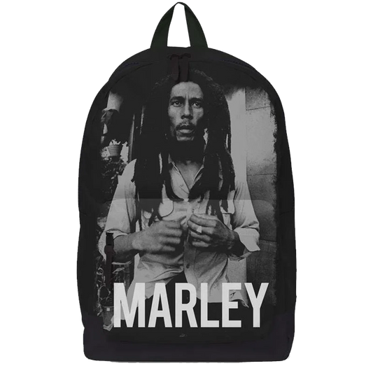 Sac à dos Bob Marley RockSax officiel avec photo noir et blanc sur toute la face avant
