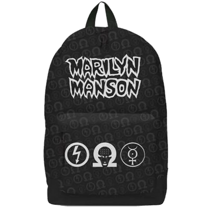 Sac à dos Marilyn Manson RockSax – Logo blanc et symboles sur fond noir