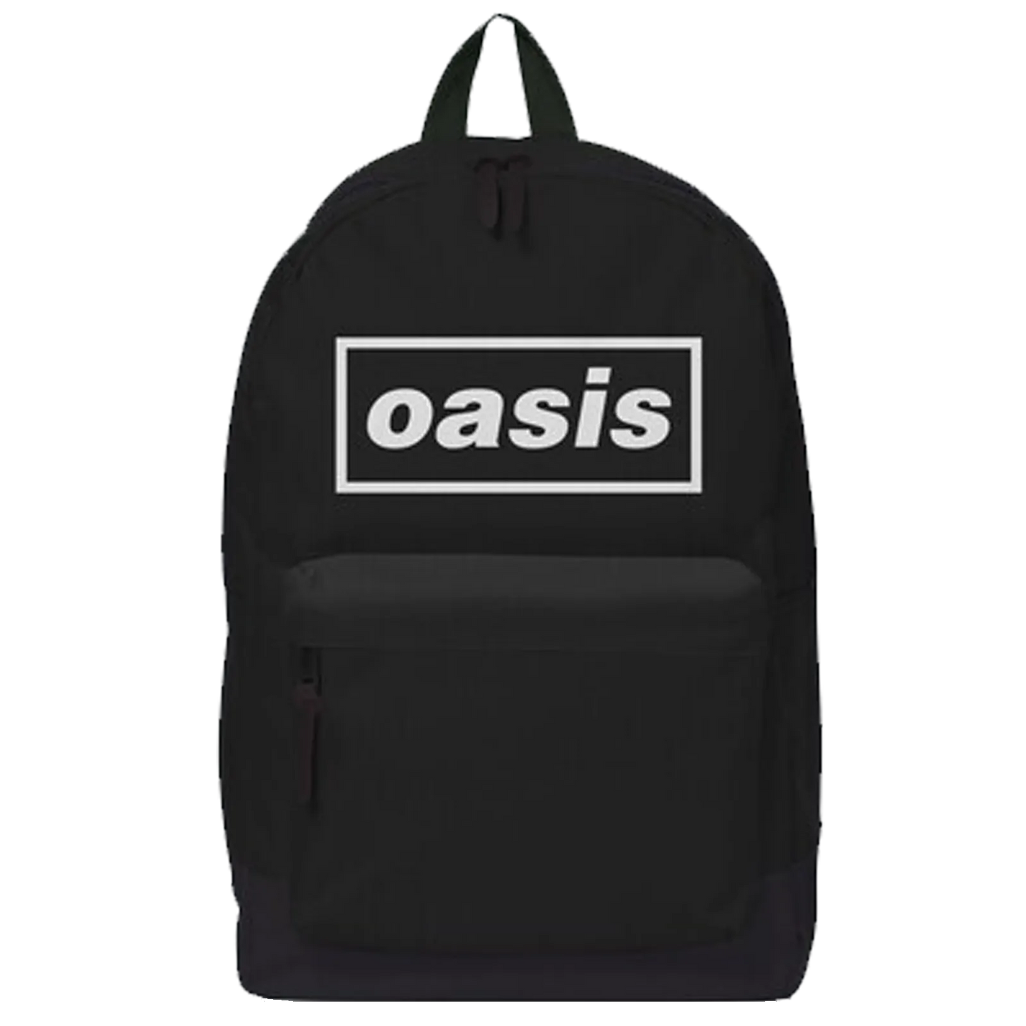 Sac à dos noir avec logo blanc Oasis – vue avant