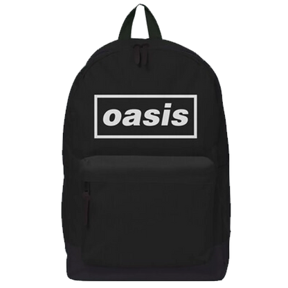 Sac à dos noir avec logo blanc Oasis – vue avant