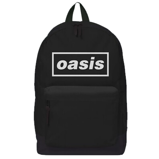 Sac à dos noir avec logo blanc Oasis – vue avant