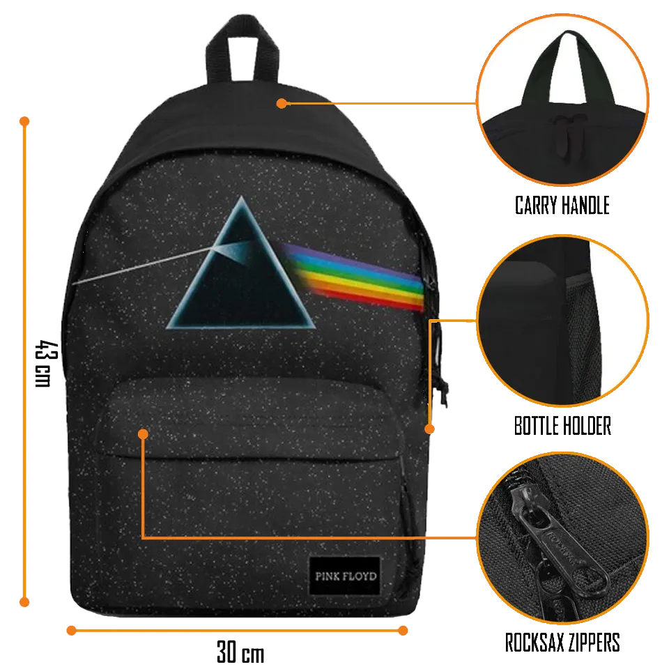 Sac à dos Pink Floyd The Dark Side of the Moon - vue technique avec dimensions et détails