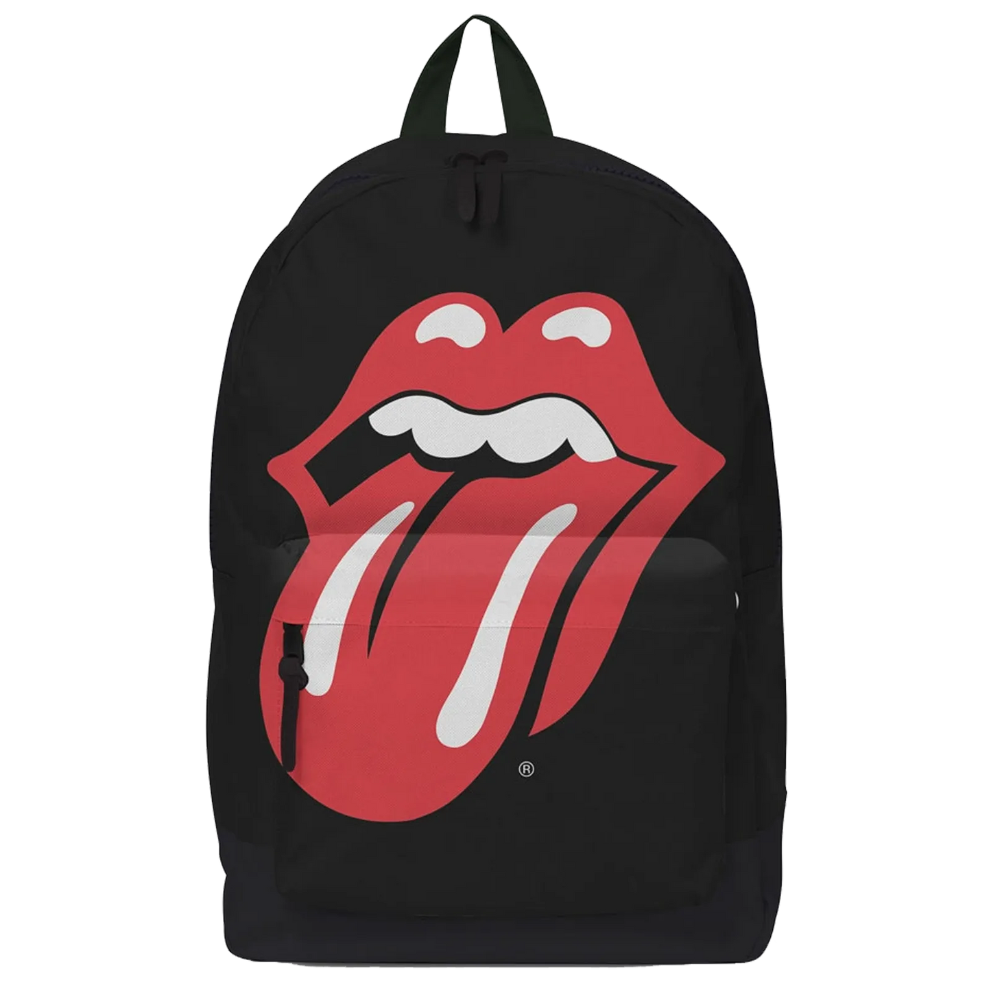 Vue de face sac à dos Rolling Stones logo emblématique