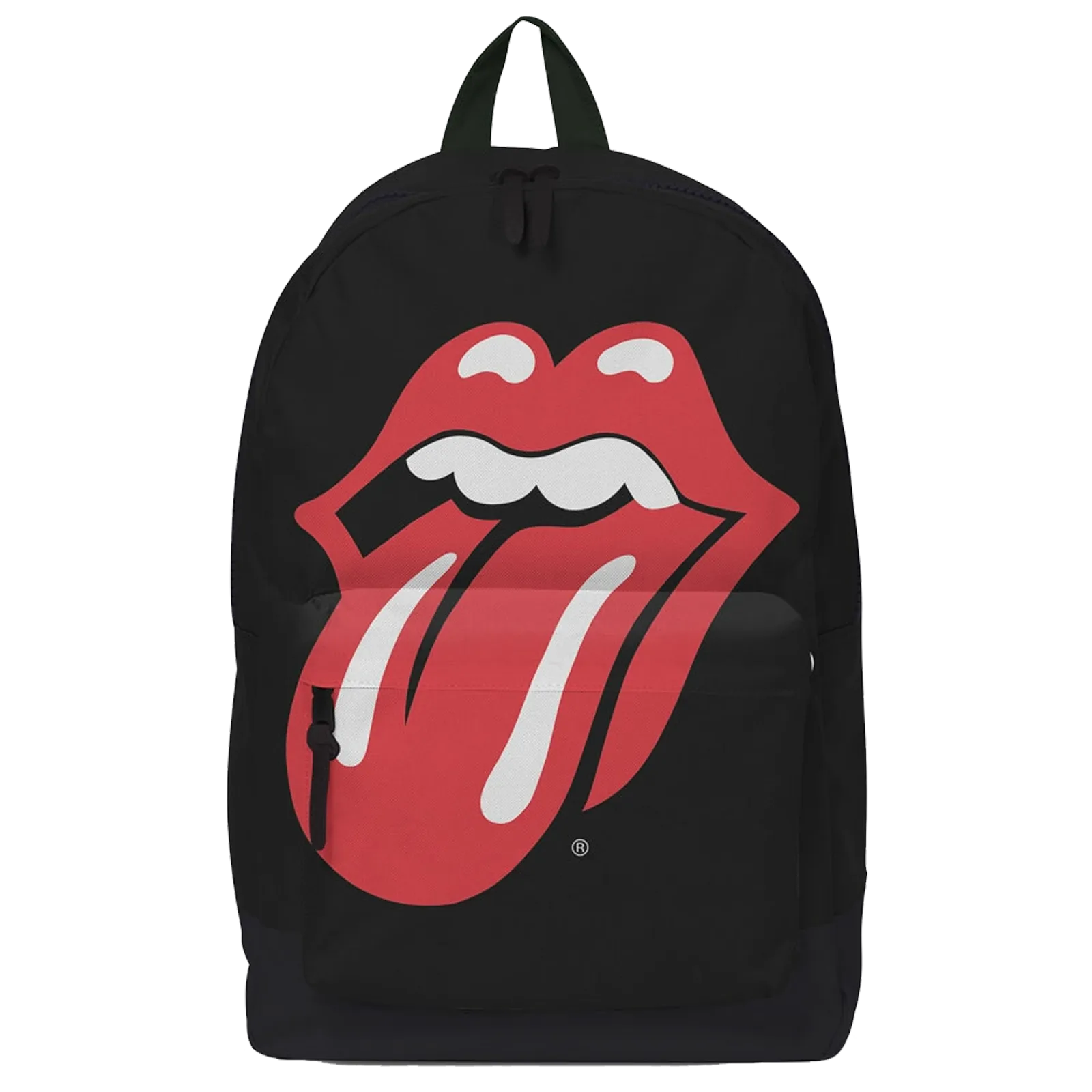 Vue de face sac à dos Rolling Stones logo emblématique