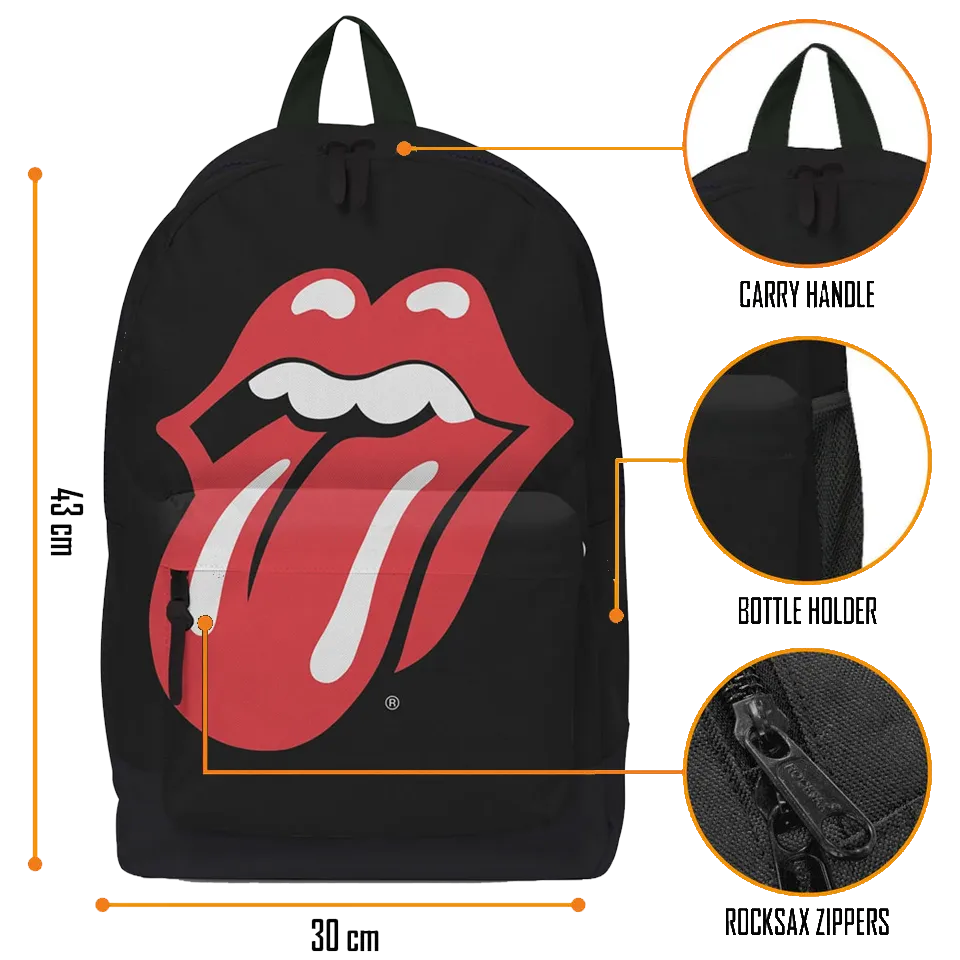 Détails sac Rolling Stones fermeture zippée et porte-bouteille