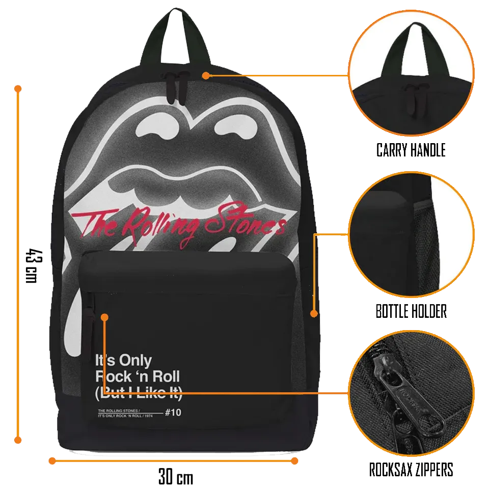 Backpack The Rolling Stones black It’s Only Rock ’n Roll logo