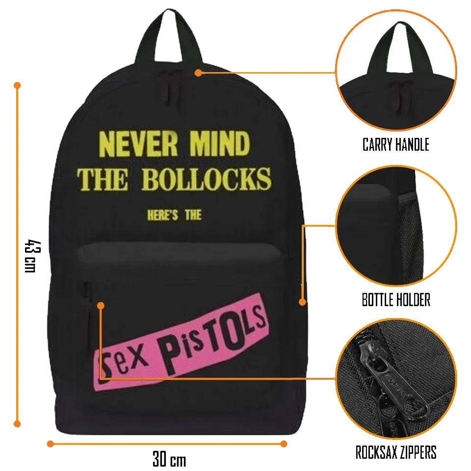 Sac à dos Sex Pistols Never Mind the Bollocks - poignée, poche latérale et zip