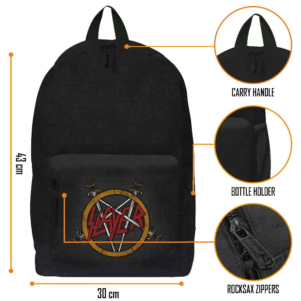 Sac à dos Slayer noir avec détails logo et poches