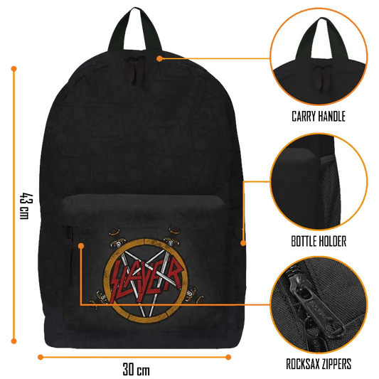 Sac à dos Slayer noir avec détails logo et poches
