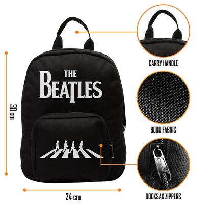 Mini Sac Beatles Abbey Road RockSax noir, compact et résistant 30 × 24 × 9,5 cm