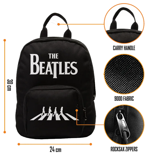 Mini Sac Beatles Abbey Road RockSax noir, compact et résistant 30 × 24 × 9,5 cm