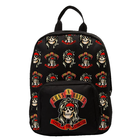 Sac à dos GNR format mini, design crâne bandana rouge