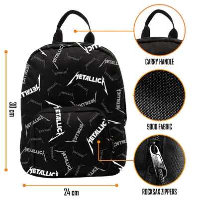 Sac Metallica RockSax noir, compact et résistant 30 × 24 × 9,5 cm