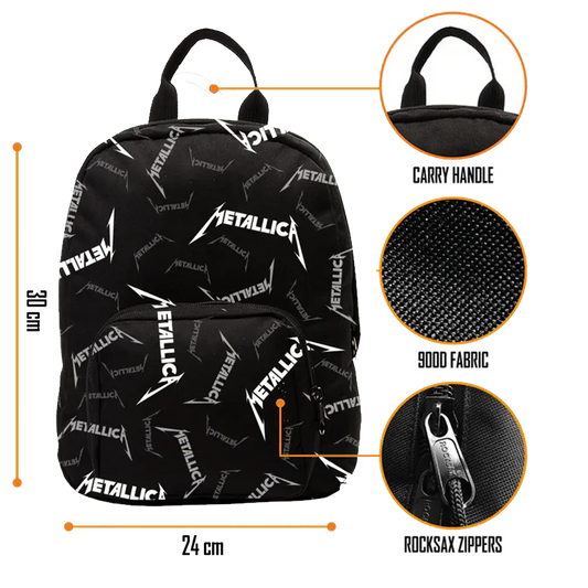 Sac Metallica RockSax noir, compact et résistant 30 × 24 × 9,5 cm