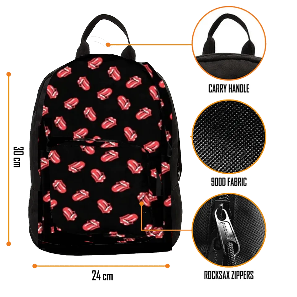 Sac à dos Rolling Stones RockSax noir, compact et résistant 30 × 24 × 9,5 cm