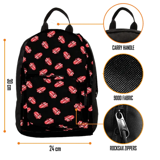 Sac à dos Rolling Stones RockSax noir, compact et résistant 30 × 24 × 9,5 cm