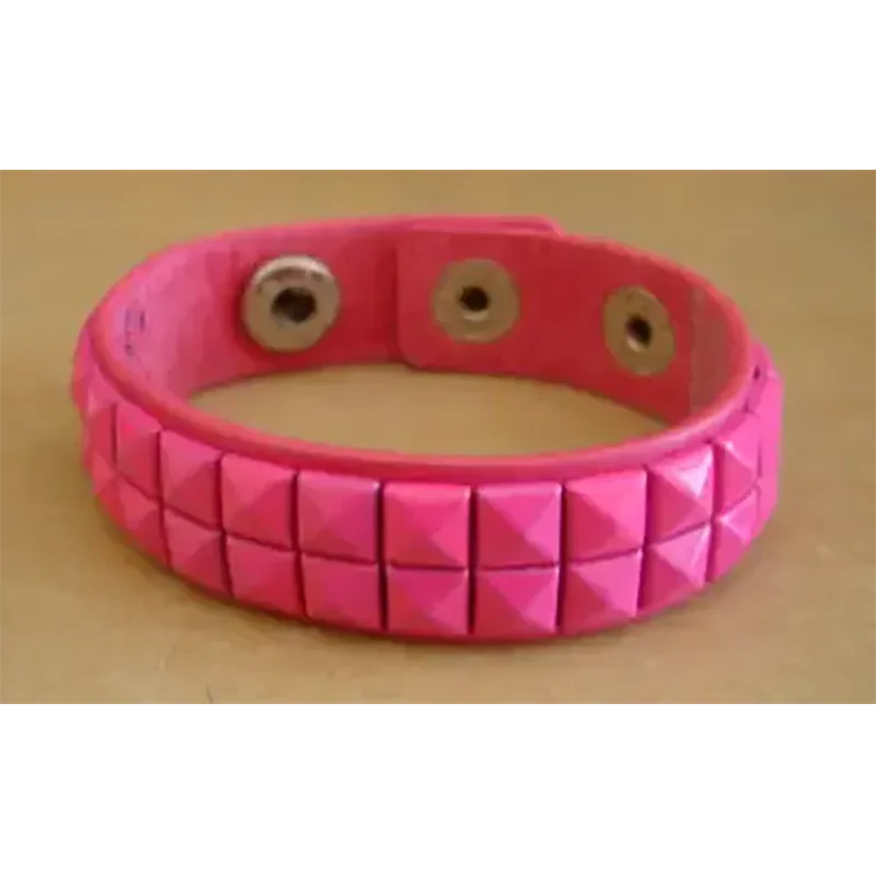 Bracelet PVC 2 rangs - rose foncé