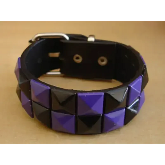 Bracelet PCV 2 rows - violet/noir